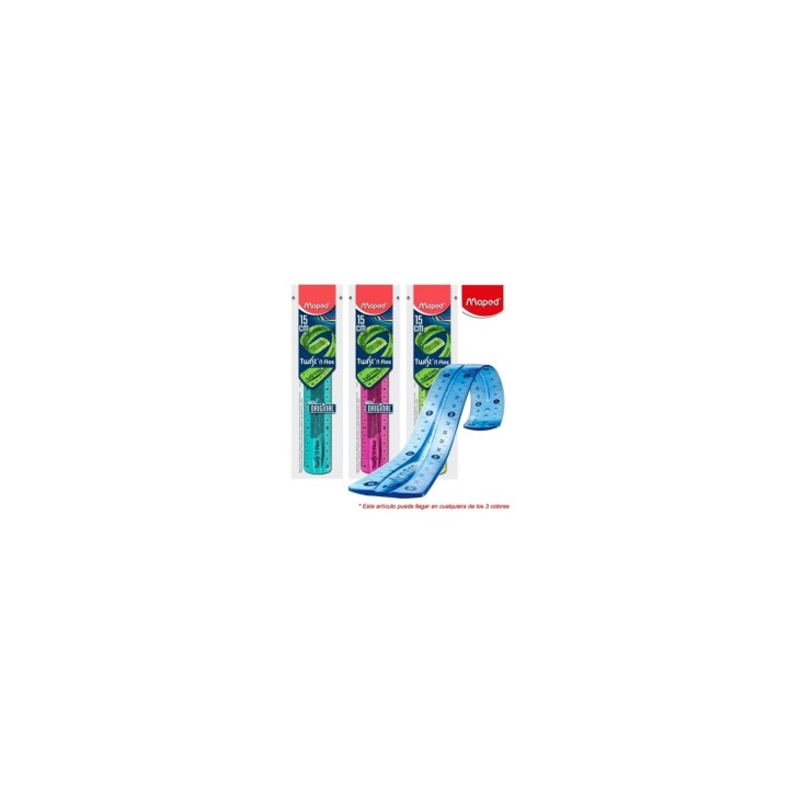 REGLA FLEXIBLE MAPED DOBLE GRADUACION 15CM COLORES SURTIDOS ALEATORIOS 279110