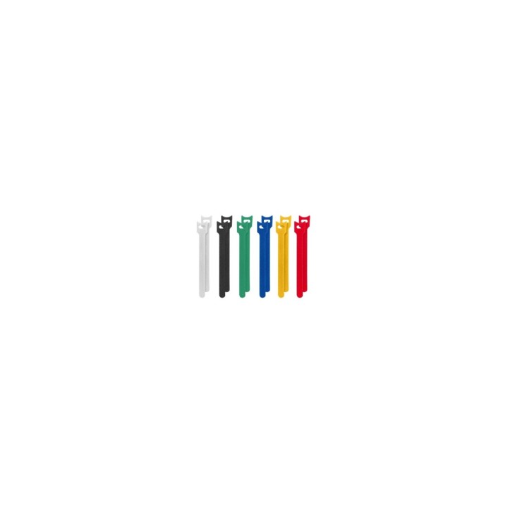 PAQUETE DE 12 TIRAS DE VELCRO LANBERG PARA ORGANIZAR CABLES 12MMX15CM COLORES SURTIDOS ORG01-MT150-MC6