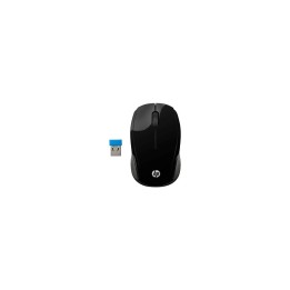 RATON INALAMBRICO HP 200 2.4GHZ 1000PPP LED ROJO NANO RECEPTOR USB 2XAAA NEGRO X6W31AA