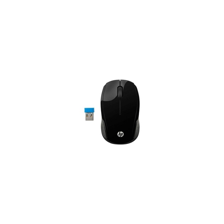RATON INALAMBRICO HP 200 2.4GHZ 1000PPP LED ROJO NANO RECEPTOR USB 2XAAA NEGRO X6W31AA