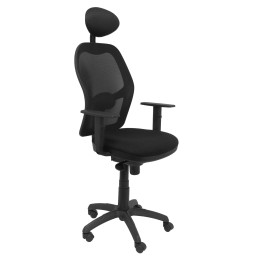 SILLA JORQUERA MALLA NEGRO CON CABECERO FIJO ASIENTO BALI NEGRO 15SNBALI840C