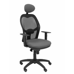 SILLA JORQUERA MALLA NEGRO CABECERO FIJO ASIENTO BALI GRIS 15SNBALI220C