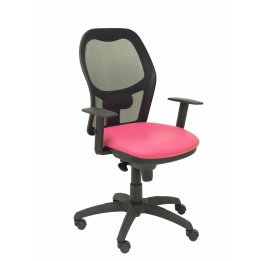 SILLA JORQUERA MALLA NEGRO ASIENTO SIMILPIEL ROSA 15SM840SP24B10