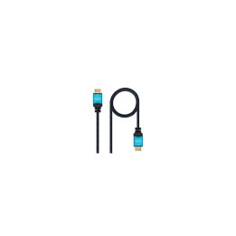 CABLE NANOCABLE HDMI MACHO A HDMI MACHO MULTIPLE APANTALLAMIENTO Y RECUBRIMIENTO NYLON 1M NEGRO 10.15.3701