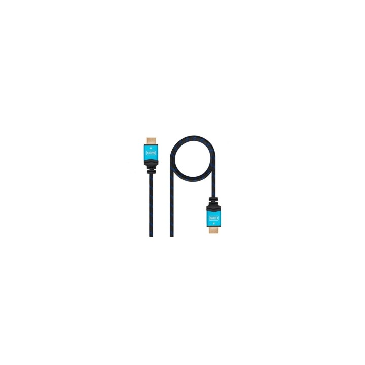 CABLE NANOCABLE HDMI MACHO A HDMI MACHO MULTIPLE APANTALLAMIENTO Y RECUBRIMIENTO NYLON 1M NEGRO 10.15.3701
