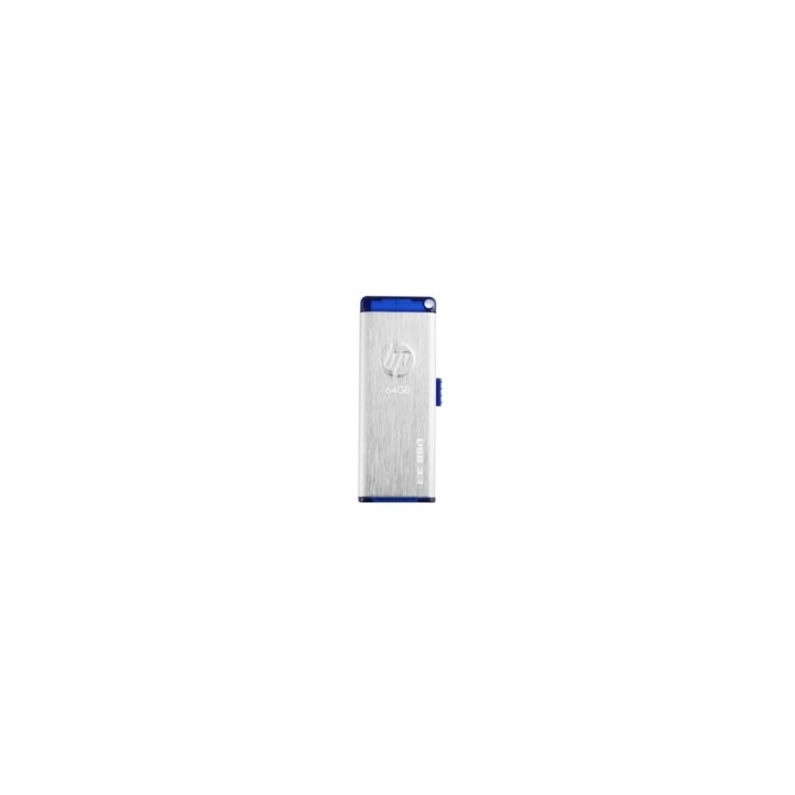 MEMORIA HP X730W USB 3.2 GEN 1 64GB 140MB/S LECTURA ACERO INOX AZUL HPFD730W-64