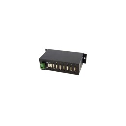 StarTech.com Adaptador Concentrador HUB Ladrón USB 2.0 7 Puertos Reforzado Industrial con Alimentación - Negro