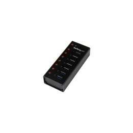 StarTech.com Concentrador USB 3.1 de 7 Puertos con Caja de Metal - Hub de Sobremesa o Montaje en Pared NEGRO