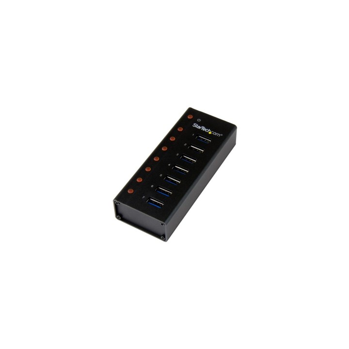 StarTech.com Concentrador USB 3.1 de 7 Puertos con Caja de Metal - Hub de Sobremesa o Montaje en Pared NEGRO