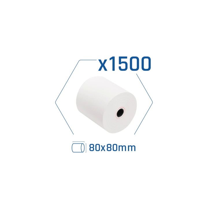 Pack 1500 rollos papel térmico sin BPA 80x80mm