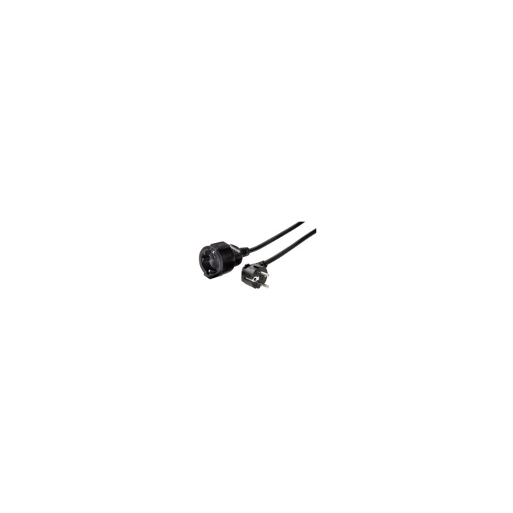 Hama | Cable alargador Schucko de 2m, con protección para niños, Color Negro