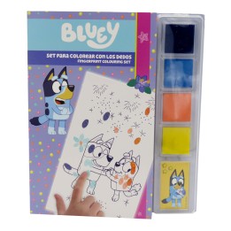 Set colorear con dedos Bluey