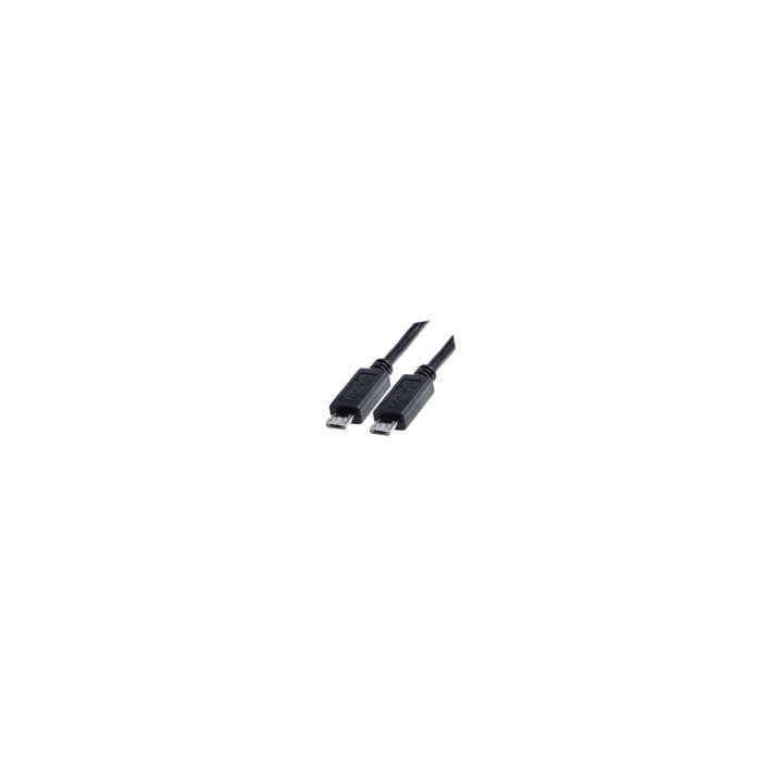 StarTech.com Cable USB OTG de 20cm - Cable Adaptador Micro USB a Micro USB - Macho a Macho - negro