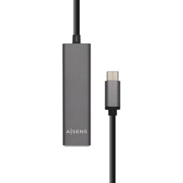 Hub aisens usb 3.1 tipo-c 4 puertos usb 3.0 hembra antracita A109-0403