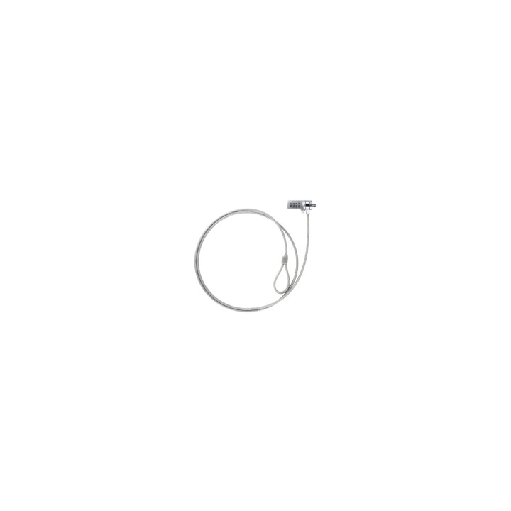 Cable de seguridad tooq con combinacion para portatiles 1.5m plata TQCLKC0015