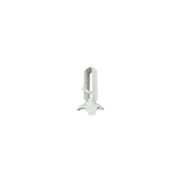 Soporte 3 en 1 mars gaming soporte auriculares + bungee raton + hub usb 2x usb 3.0 iluminacion rgb blanco MHHPROW