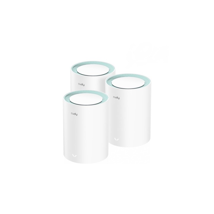 Cudy M1300 3-PACK sistema Wi-Fi Mesh (Wi-Fi en malla) Doble banda (2,4 GHz / 5 GHz) Wi-Fi 5 (802.11ac) Blanco 1 Interno