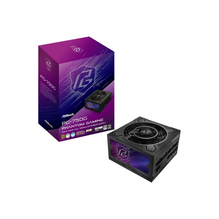 Asrock Phantom Gaming PG-750G unidad de fuente de alimentación 750 W 20+4 pin ATX ATX Negro