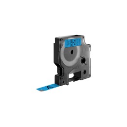 Dymo D1 Etiquetas estandar negro sobre azul 12mm x 7m poliester