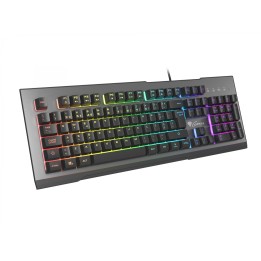 GENESIS Rhod 500 RGB teclado USB QWERTY Portugués Negro, Plata