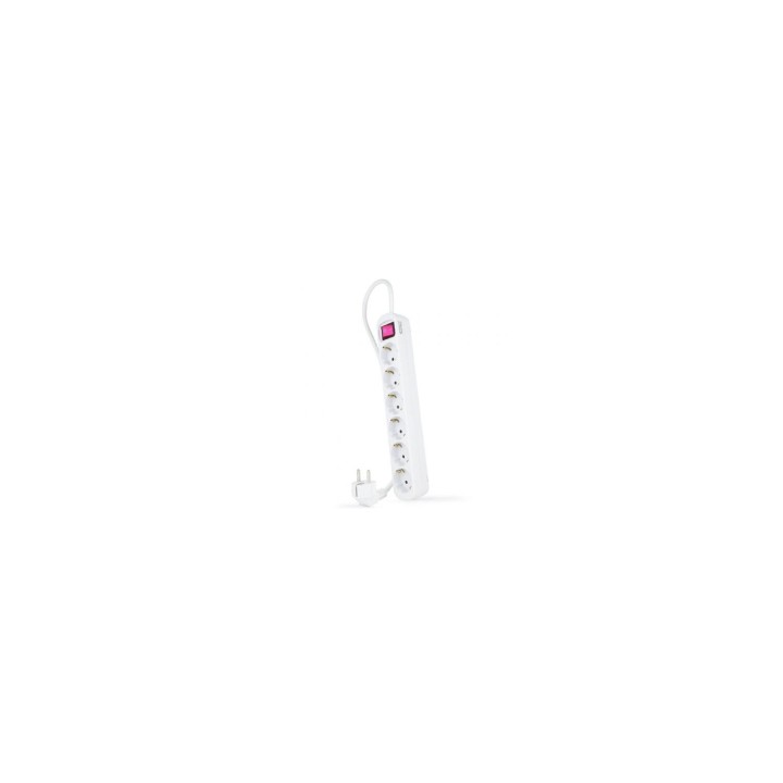 Nanocable Regleta con interruptor 6 tomas de corriente blanca