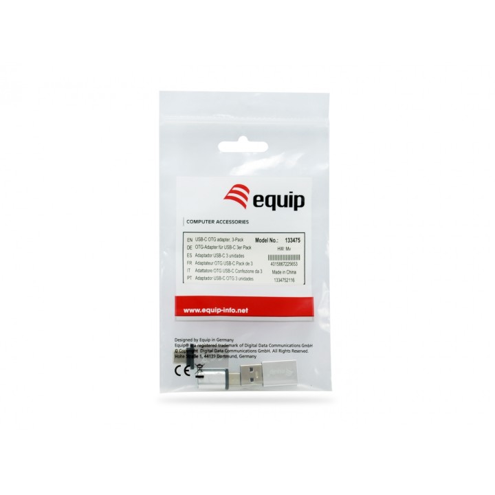Equip 133475 cambiador de género para cable USB C, USB C, USB A USB A, Micro-USB, USB C Plata