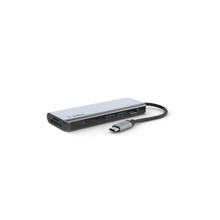 Belkin AVC009btSGY Hub usb 3.2 gen 1 (3.1 Gen 1) tipo-c 7puertos 5000 Mbit/s plata