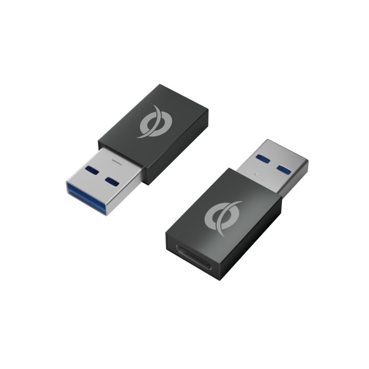 Conceptronic Cambiador de género para cable USB A/USB C Negro