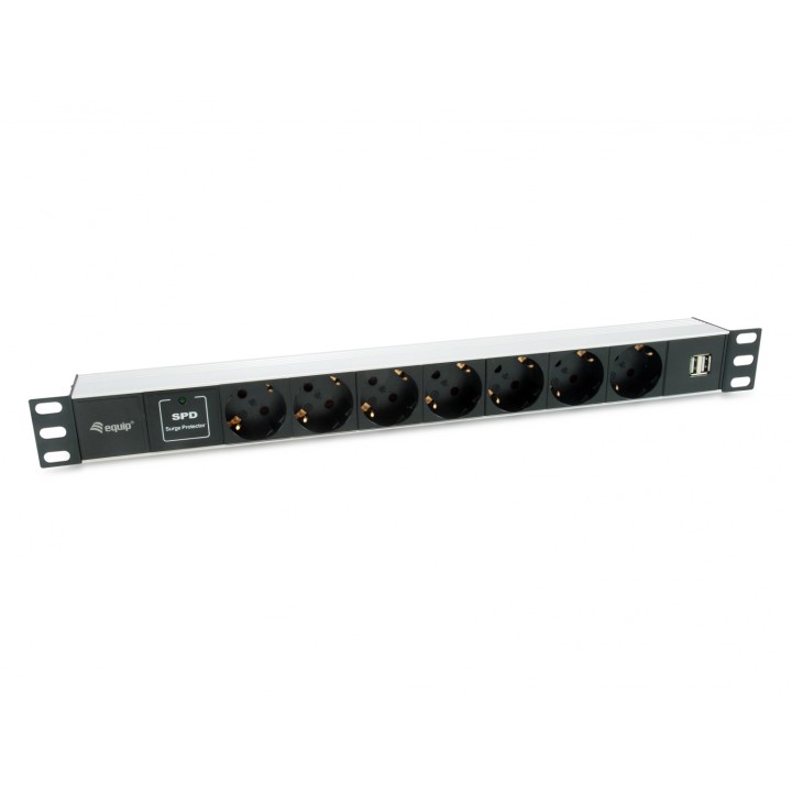 Equip unidad de distribución de energÍ­a (PDU) 7 salidas AC 1U Negro, Plata