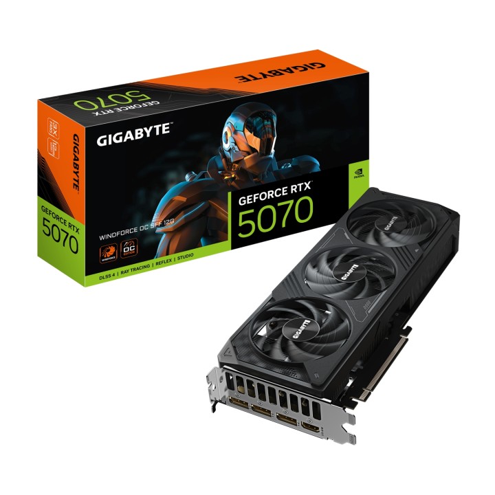 GIGABYTE GeForce RTX 5070 WINDFORCE OC SFF 12G Tarjeta Gráfica - 16GB GDDR7, 256 bits, PCI-E 5.0, XXXX MHz Core Clock, 3 x DP