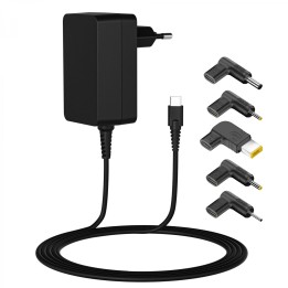 Leotec LENCSHOMETC45 cargador de dispositivo móvil Universal Negro Corriente alterna Carga rápida Interior