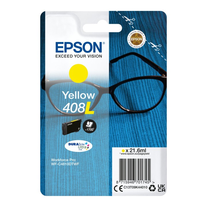 Epson Singlepack Yellow 408L DURABrite Ultra Ink