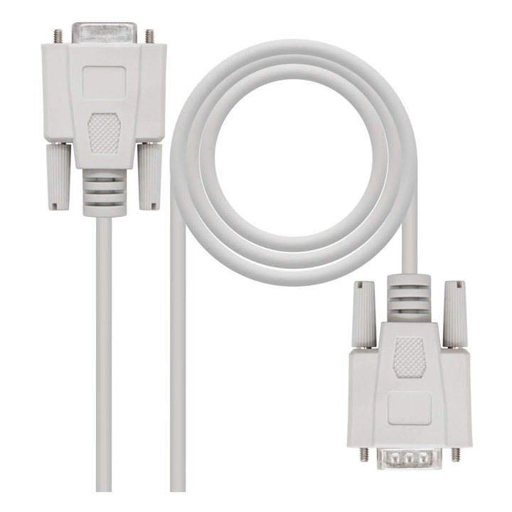 Cable nanocable conectores tipo db9 macho a db9 hembra 3m beige 10.14.0203