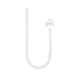 Nanocable Organizador de Cables Flexible 25 mm, Blanco, 1 m