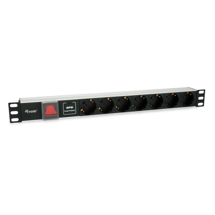 Equip 333309 unidad de distribución de energía (PDU) 7 salidas AC 1U Negro, Plata
