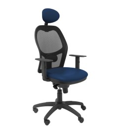 SILLA JORQUERA MALLA NEGRO CABECERO FIJO ASIENTO SIMILPIEL AZUL MARINO 15SNSPAZMC