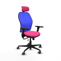 Piqueras y Crespo Jorquera traslack malla azul similpiel rosa brazos 3D base nailon cabecero 2D ruedas 65mm engomada