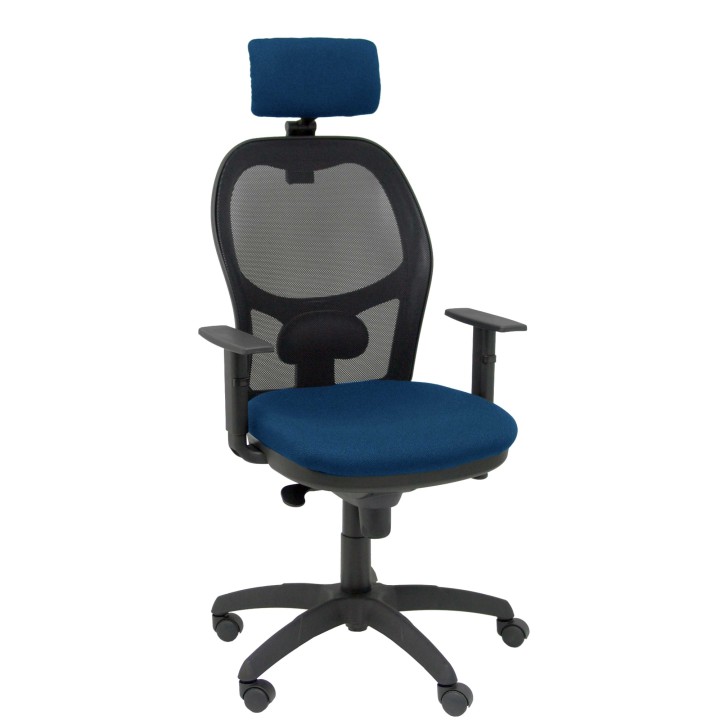 Piqueras y Crespo Silla Jorquera malla negra asiento bali azul marino cabecero regulable