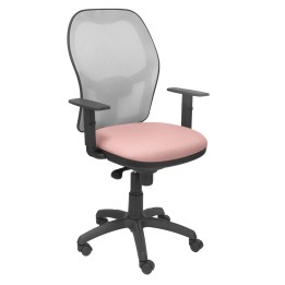 SILLA JORQUERA MALLA GRIS ASIENTO BALI ROSA PÍLIDO 15SGRBALI710