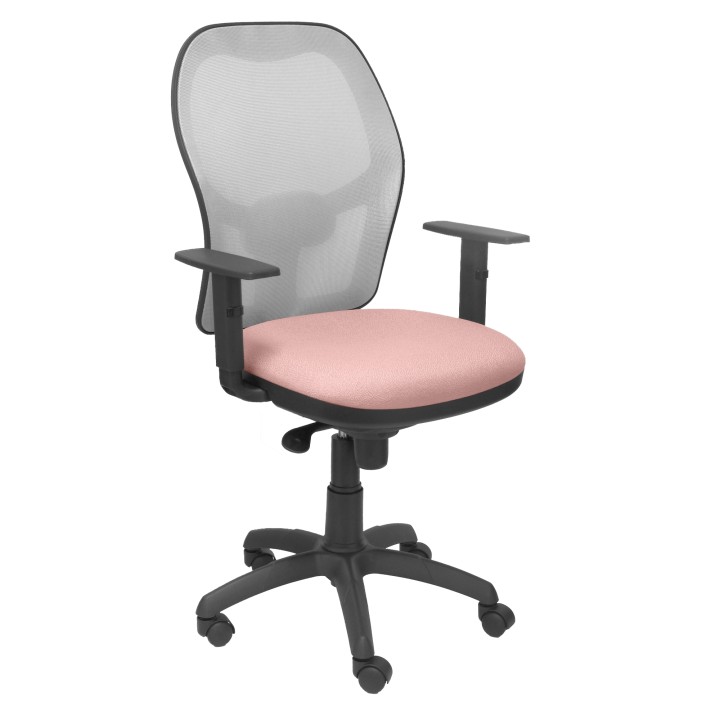 SILLA JORQUERA MALLA GRIS ASIENTO BALI ROSA PÍLIDO 15SGRBALI710