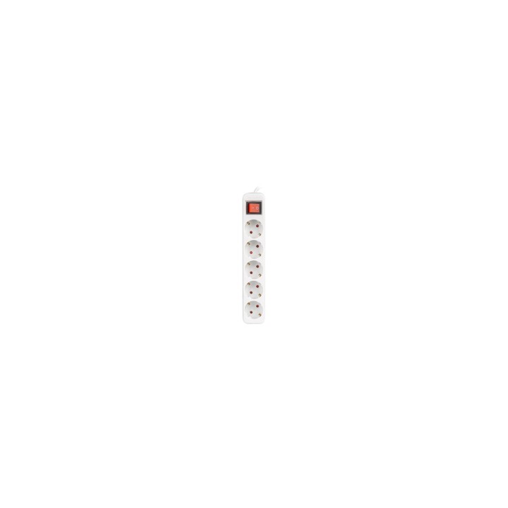 Lanberg PS1-05F-0300-W base múltiple 3 m 5 salidas AC Interior Blanco