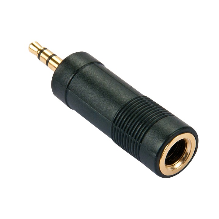 Lindy 35621 cambiador de género para cable 3.5mm 6,3mm Negro