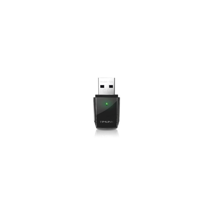 ADAPTADOR DE RED WIFI TP-LINK BANDA DUAL USB 5GHZ SEGURIDAD AVANZADA NEGRO ARCHER T2U V3.0