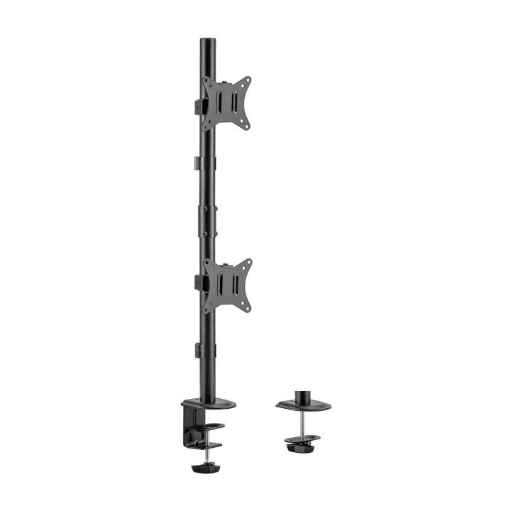 AISENS Soporte de mesa eco giratorio e inclinable para 2 Monitor/TV 9kg de 17-32, Negro