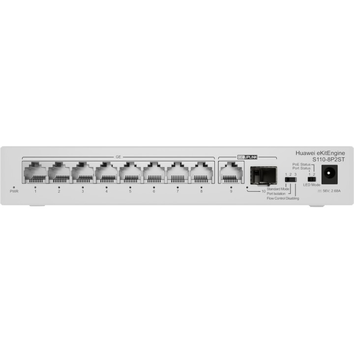 Huawei CloudEngine S110-8P2ST Energía sobre Ethernet (PoE) Gris