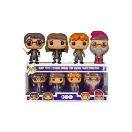 Funko pop harry potter pack 4 figuras harry hermione dumbledore ron