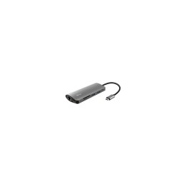 Hub trust dalyx usb tipo-c a 2puertos usb 1puerto usb tipo-c 1puerto hdmi 1puerto rj45 1 Lector Tarjetas SD y microSD gris 23775
