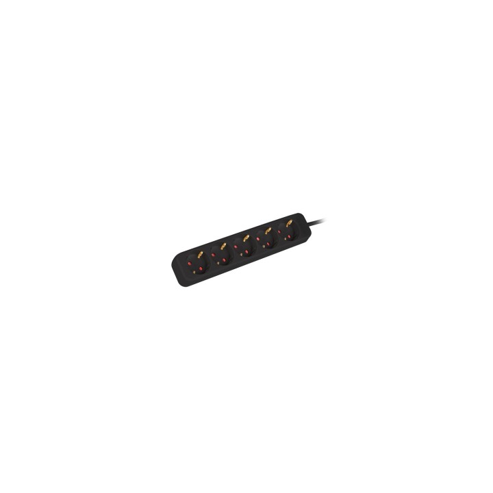 Lanberg PS0-05F-0300-BK base múltiple 3 m 5 salidas AC Interior Negro