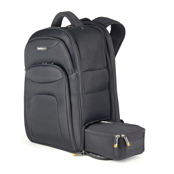 StarTech.com Mochila Ergonómica con Carcasa de Accesorios Removible para Ordenador Portátil de 17,3 Pulgadas - Morral para