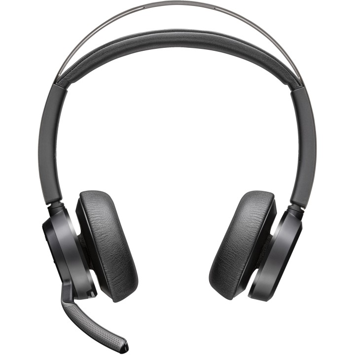 POLY Auriculares Voyager Focus 2 USB-C-C + adaptador USB-C/A + base de carga